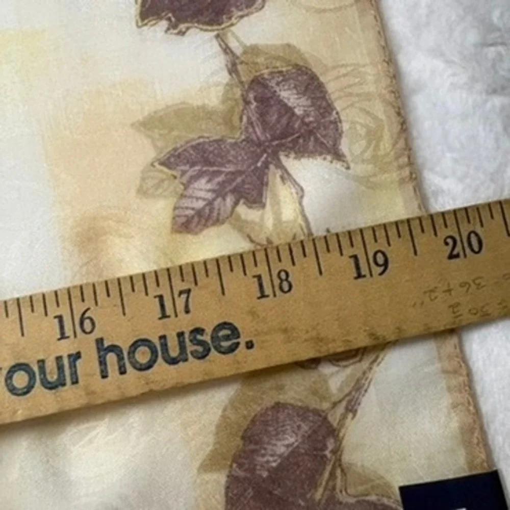 Vtg GIVENCHY Scarf Handkerchief Rose Floral Yellow Purple 19.5
